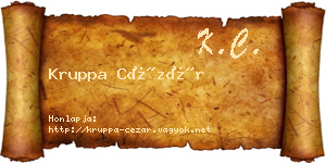 Kruppa Cézár névjegykártya